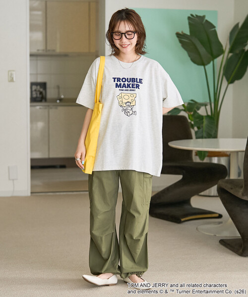 tシャツ 半袖 限定展開　TOM AND JERRY/トムとジェリー フロッキー ロゴ 半袖 Tシャツ レディース | FREAK'S STORE | 17