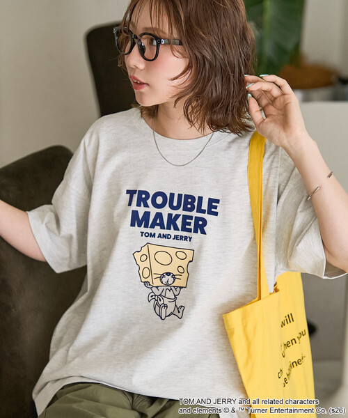 tシャツ 半袖 限定展開　TOM AND JERRY/トムとジェリー フロッキー ロゴ 半袖 Tシャツ レディース | FREAK'S STORE | 22