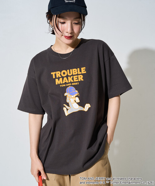 tシャツ 半袖 限定展開　TOM AND JERRY/トムとジェリー フロッキー ロゴ 半袖 Tシャツ レディース | FREAK'S STORE | 24