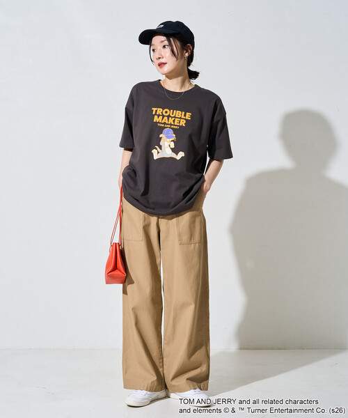 tシャツ 半袖 限定展開　TOM AND JERRY/トムとジェリー フロッキー ロゴ 半袖 Tシャツ レディース | FREAK'S STORE | 25