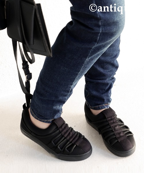 「antiqua」 ローカットスニーカー S ブラック レディース_画像3