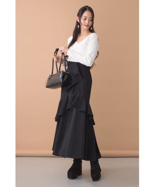 rienda（リエンダ） ロング スカート 「ベストセラー」フリルスリット