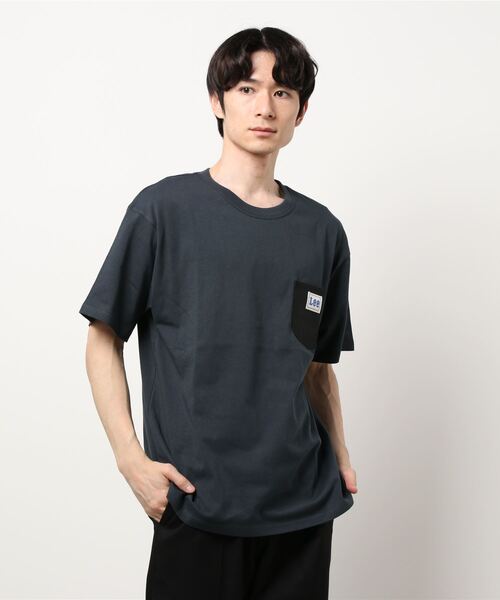 Tシャツ・カットソー ^LEATHERY^ Leathery LRTSBK02BK Lee メンズ tシャツ Tシャツ 「Lee」ポケットTシャツ