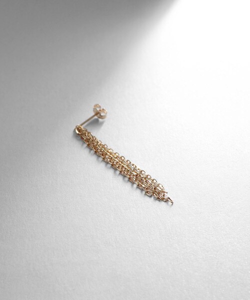 COCOSHNIK（ココシュニック） ピアス K10チェーンフリンジ スタッド 