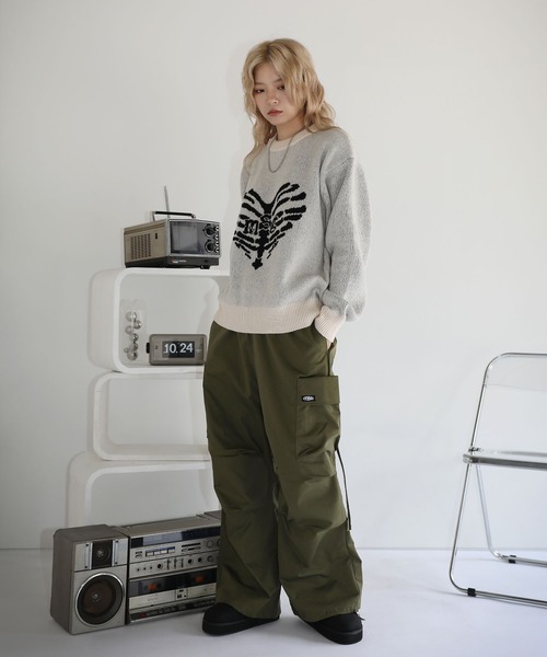 tabrikシルクカーゴパンツ サイドポケット アウトドアにもおすすめ！撥水ビッグシルエットカーゴパンツ