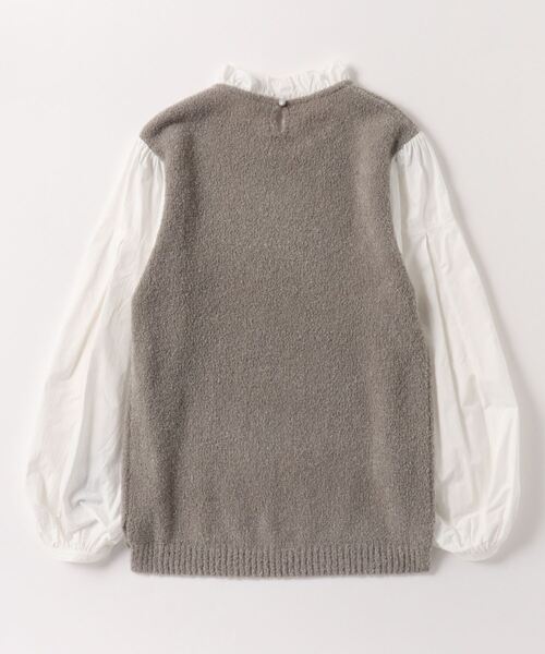 ブラウス シャツ EGLANTINE ブークレーニットドッキングブラウス レディース EGLANTINE ブラウス シャツ ブークレーニットドッキングブラウス