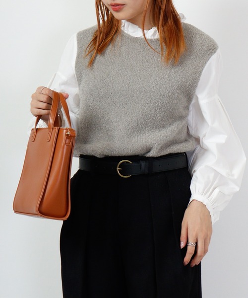 ブラウス シャツ EGLANTINE ブークレーニットドッキングブラウス レディース EGLANTINE ブラウス シャツ ブークレーニットドッキングブラウス