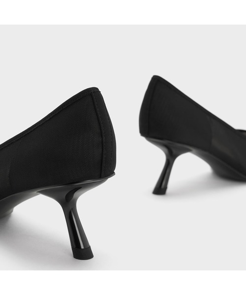CHARLES & KEITH メッシュスラントヒールポインテッドトゥパンプス CHARLES ＆ KEITH パンプス メッシュスラントヒール ポイン