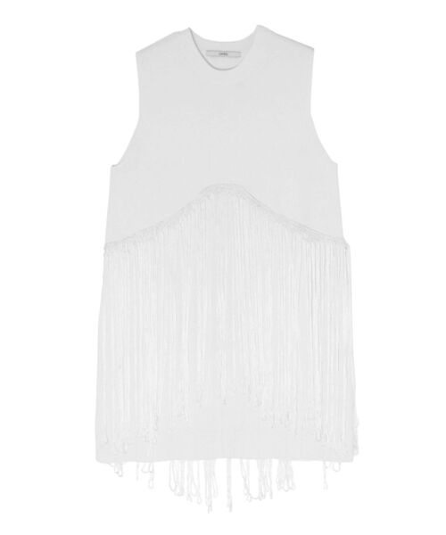 UN3D.（アンスリード） ニット セーター FRINGE LAYERED SLEEVELESS KT