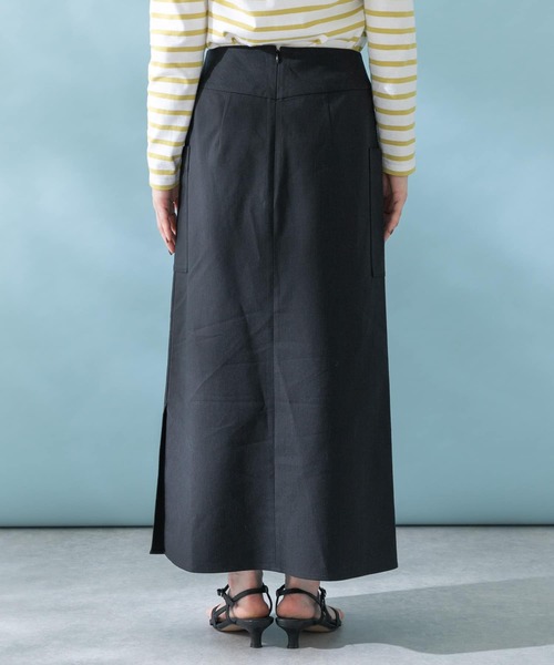 ロング スカート リネンストレッチスリットスカート : ZOZOTOWN Yahoo