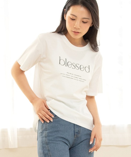 BLESSEDプリント グレー長袖トップス Lサイズ BLESSEDプリント グレー長袖トップス Lサイズ