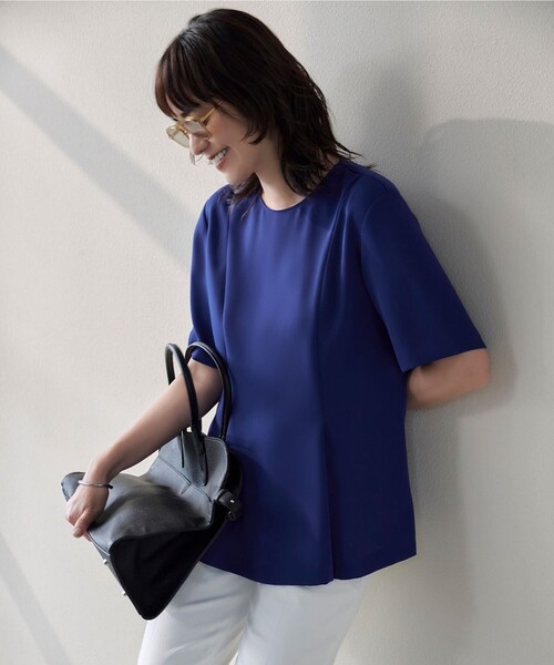ブラウス シャツ ライトダブルクロス Tブラウス レディース UVカット・防シワ・洗える】ライトダブルクロス Tブラウス｜アイ