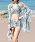 水着 体型カバー タンキニ 水着3点セットパレ...の詳細画像1