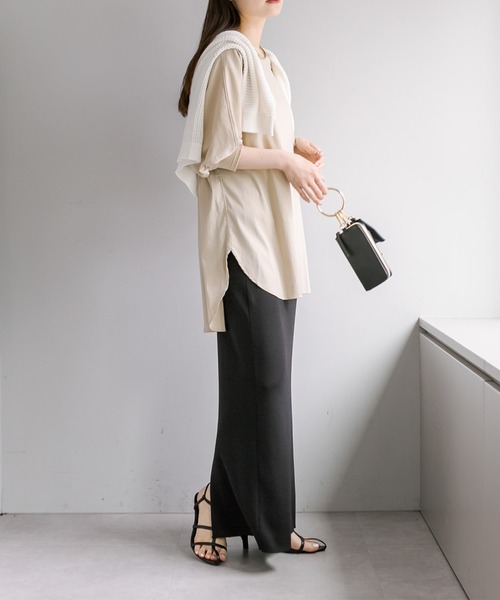 pual ce cin シャツ ブラウス 万能ハーフスリーブブラウス レディース