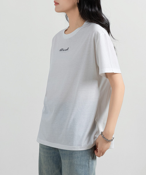 未使用 クレージュ ☆ ロゴ刺繍 Tシャツ 9号 コットン 白 半袖 ゆったり Courreges - 未使用 クレージュ ☆ ロゴ刺繍 Tシャツ 9号 コットン 白