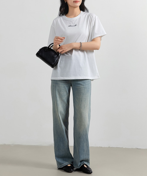 DAY CLOSET tシャツ レディース 半袖ロゴ刺繍Tシャツ : ZOZOTOWN