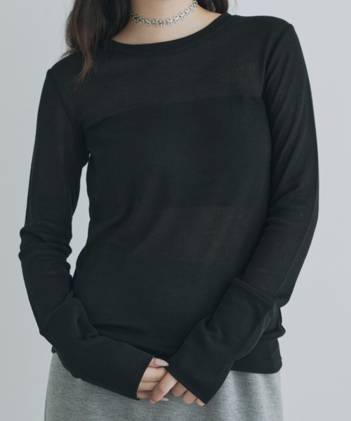 tシャツ 「kiehtova」SHEER COVER LONG TEE/シアーカバーロング ティーシャツ レディース kiehtova】SHEER COVER LONG TEE/シアーカバーロング ティー