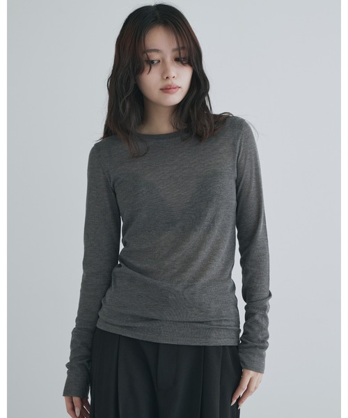 tシャツ 「kiehtova」SHEER COVER LONG TOPS/シアーカバーロングトップス KTWR21 レディース kiehtova】LAYERED SHEER TOPS/レイヤード シアー トップス（T