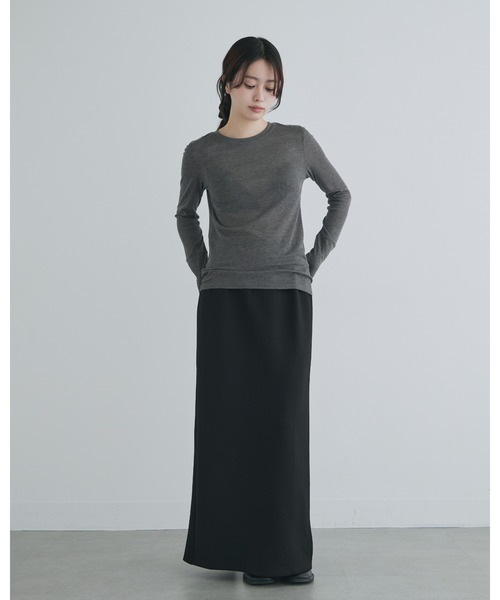 tシャツ 「kiehtova」SHEER COVER LONG TOPS/シアーカバーロングトップス KTWR21 レディース SETUP7｜kiehtova/ SHEER COVER LONG TOPS/シアーカバーロング