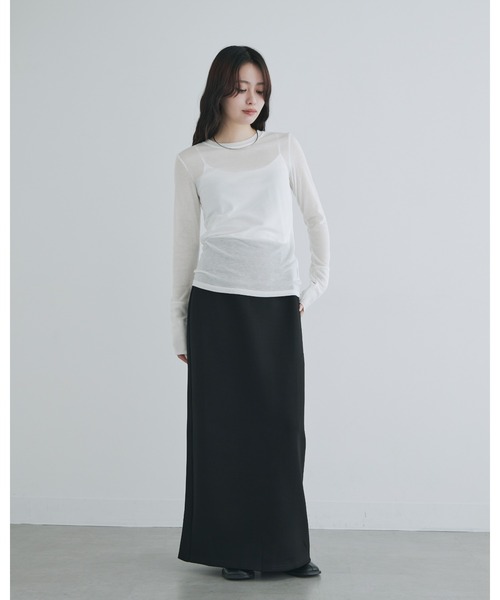 tシャツ 「kiehtova」SHEER COVER LONG TEE/シアーカバーロング ティーシャツ レディース kiehtova】SHEER COVER LONG TEE/シアーカバーロング ティー
