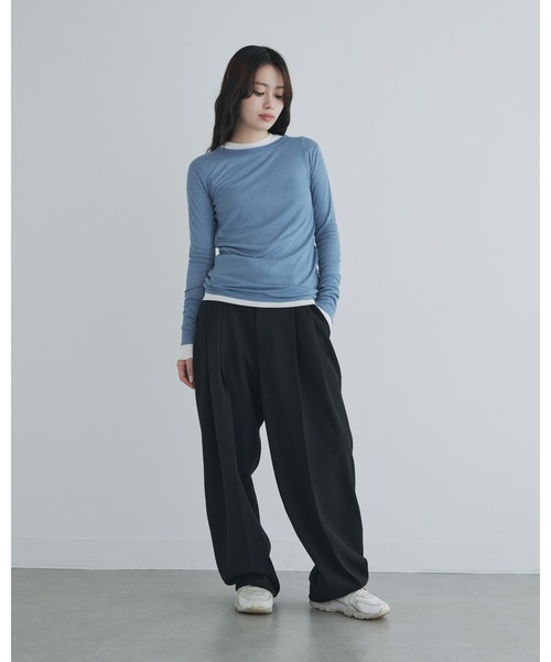 tシャツ 「kiehtova」SHEER COVER LONG TEE/シアーカバーロング ティーシャツ レディース kiehtova】SHEER COVER LONG TEE/シアーカバーロング ティー