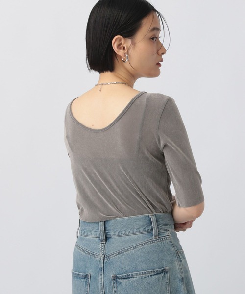A part by（アパートバイ） tシャツ ベロアプルオーバー_5分袖 