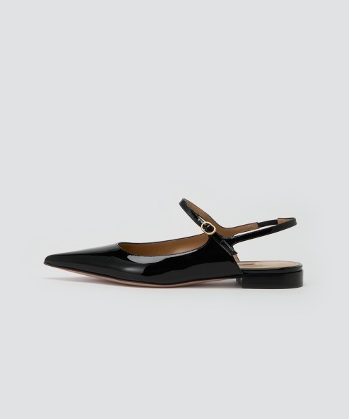 ペリーコ　CUORE エナメル バックスリング フラット PELLICO パンプス CUORE エナメル バックスリング 1.0cm BLACK