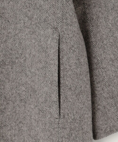 自由区（ジユウク） ノーカラーコート コート ウールリバーロング