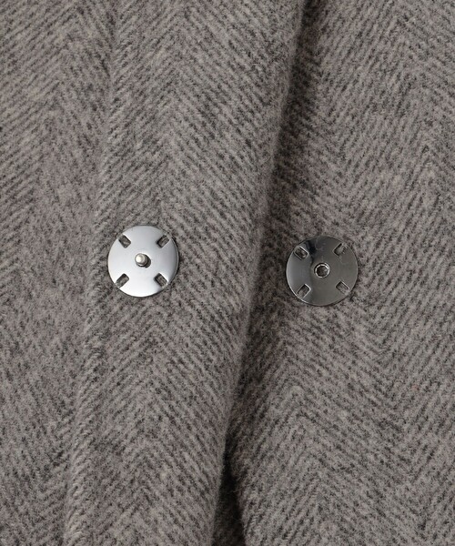 自由区（ジユウク） ノーカラーコート コート ウールリバーロング