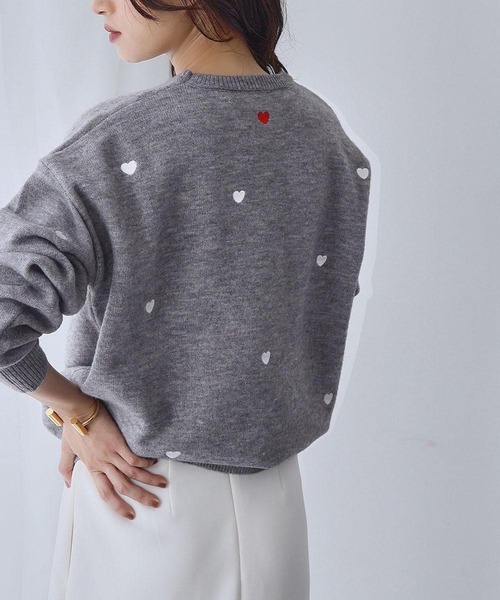 ELFRANK ニット セーター 「新色追加」ハート刺繍 プルオーバー