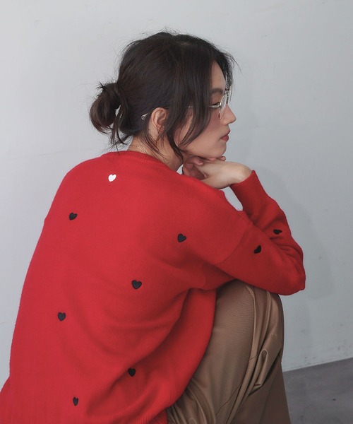 G8862*アフタヌーンティー☆ニット☆セーター☆プルオーバー☆赤レッド☆L RBC】【秋冬】ウールタートルネックニットセーター/レッド/ZEGNA