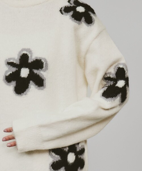 Tach clothing タッチクロージング　フラワー　ニット tk.TAKEO KIKUCHI ニット セーター フラワーニットプルオーバー