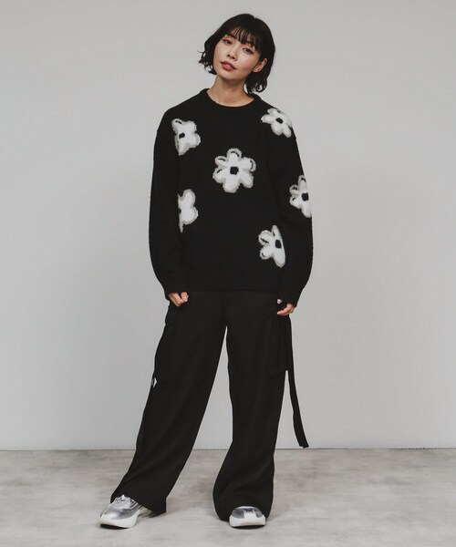 tk.TAKEO KIKUCHI ニット セーター フラワーニットプルオーバー