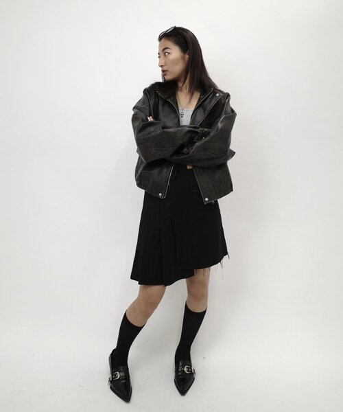【SixM/シックスエム】 アシメデザインミニスカー ト WHO'S WHO gallery スカート 「SixM/シックスエム」アシメ
