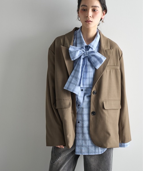 DKNY ベージュ テーラードジャケット 1B ピークドラペル R35 ノーベントピークドラペルテーラードジャケット 3color OJ0582