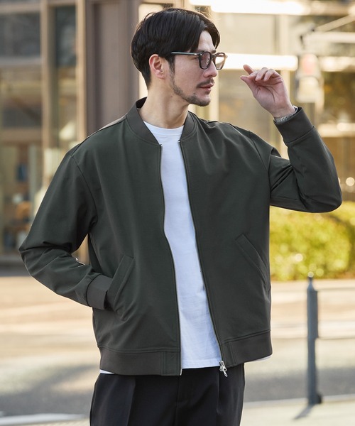 SPU（スプ） ma1 ma-1 ハイストレッチナイロンダブルジップ撥水MA-1