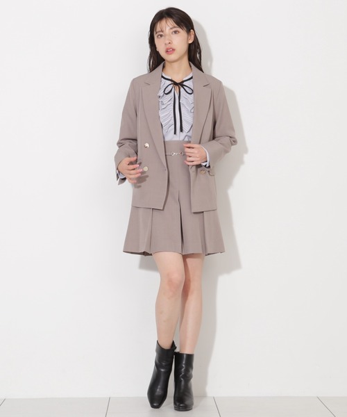 エリ　JUSGLITTY ダブル釦テーラージャケット　S ピンク エリ様専用 JUSGLITTY ダブル釦テーラージャケット S ピンク