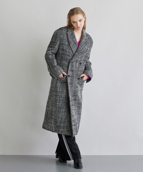 ノイズメーカー　ウール　ロングコート　38 M 黒 NOISEMAKER（ノイズメーカー） コート 38 ブラック レディース