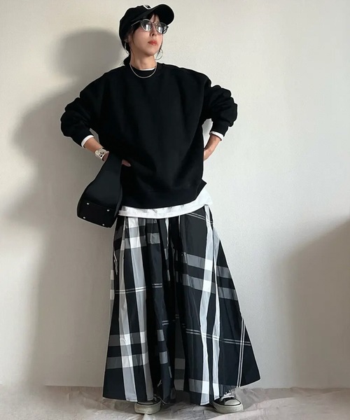 スカート チェック柄ウエストタックフレアスカート : ZOZOTOWN Yahoo