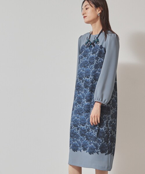 ワンピース 「美シルエットワンピ」「接触冷感/防シワ」パイピング