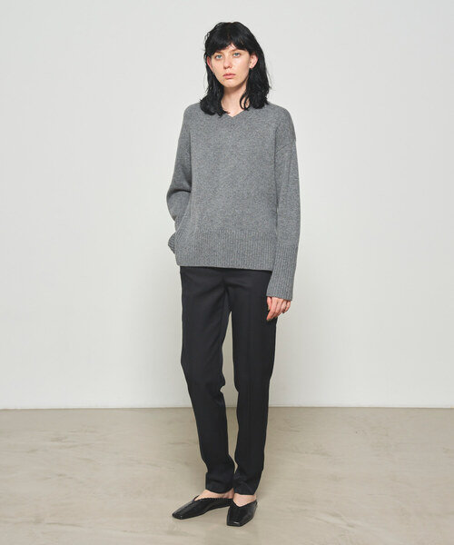 「N.O.R.C by the line」 Vネックニット S ベージュ レディース_画像4