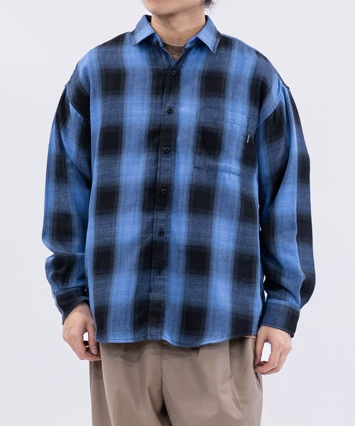 Naive magic（ナイーブマジック） シャツ 「a」ルーズサイズ オンブレ