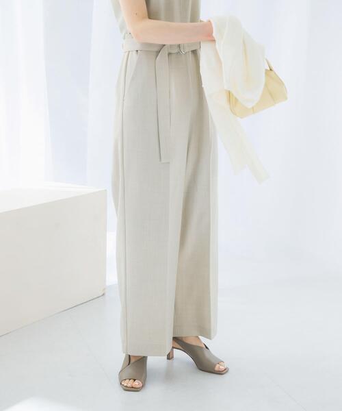 サロペット オーバーオール ベルト付サマーツイードオールインワン