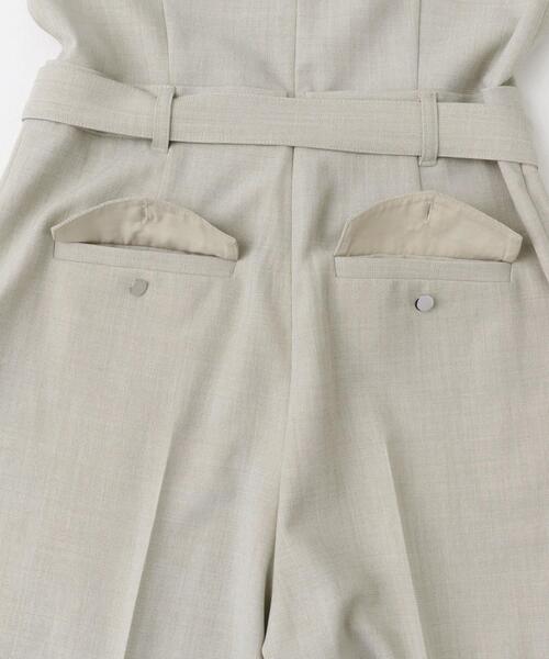 サロペット オーバーオール ベルト付サマーツイードオールインワン