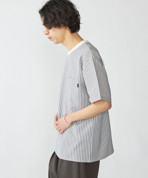 SHIPS tシャツ SHIPS: COOLMAX(R) シアサッカー Tシャツ メンズ