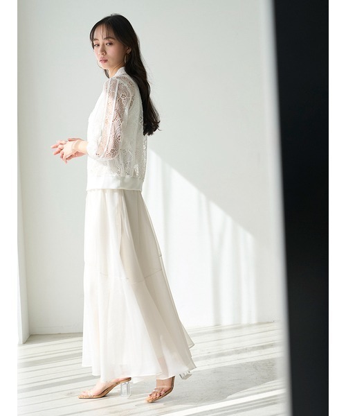 snidel オーガンレースアップスカート モカ 花柄 0サイズ snidel オーガンレースアップスカート モカ 花柄 0サイズ ロング