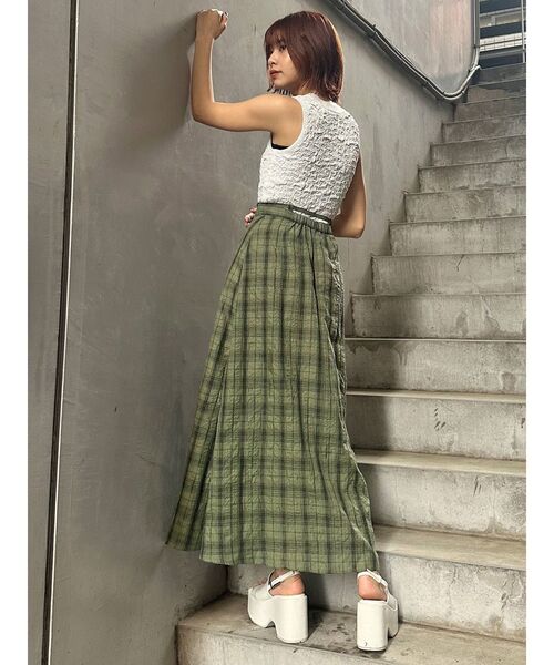 MURUA（ムルーア） ロング スカート 「WEB限定」チェックフレア