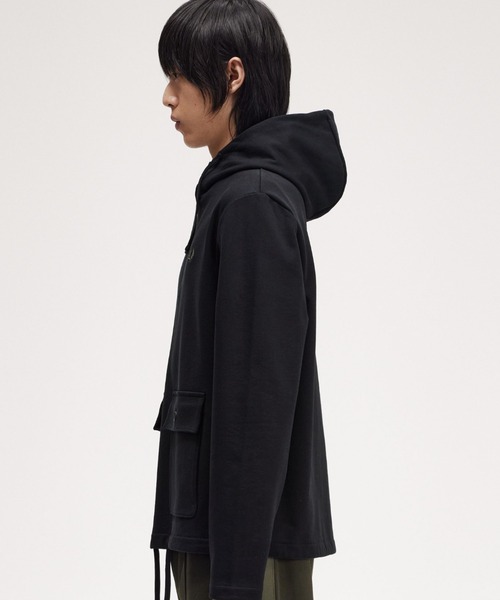 FRED PERRY ブラック パーカー FRED PERRY パーカー Tipped Hooded Sweatshirt／フレッドペリー