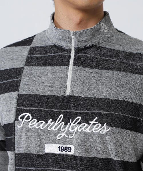 PEARLY GATES tシャツ 「PEARLY GATES」パイルボーダー半袖