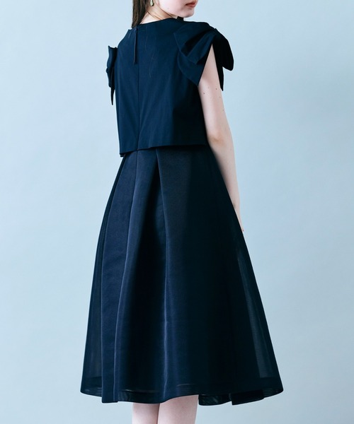 【Audie a Muses】25商品美品　マリンPTリボンタイワンピース　38 Audie a Muses（オーディア ミューズ） パーティードレス ワンピース